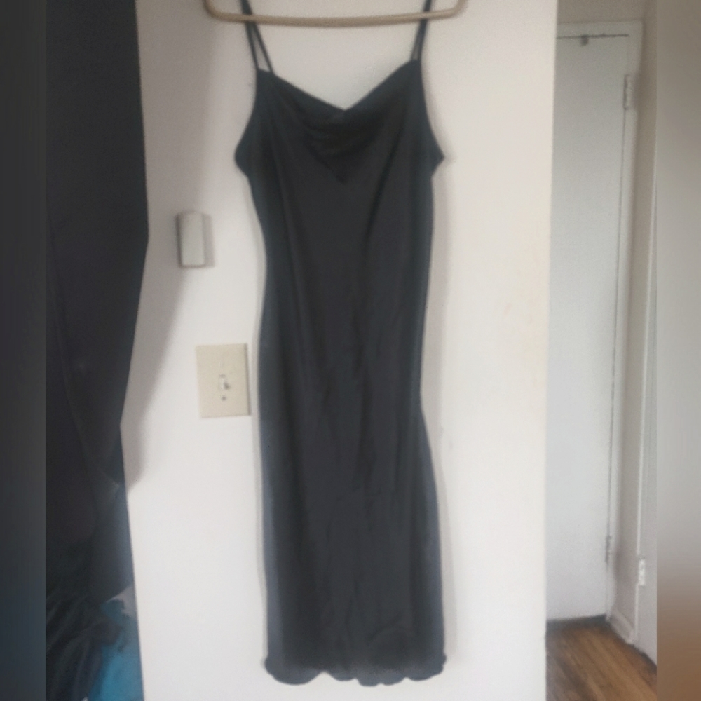 Bebe Black cowl neck slip dress